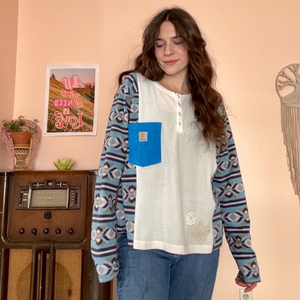 Upcycled Carhartt Henley Shirt